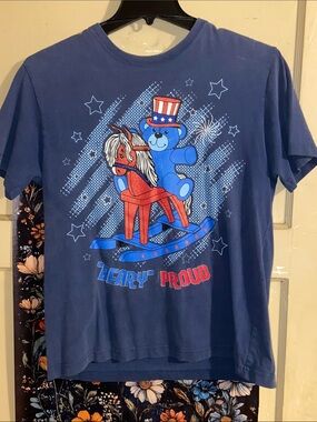 BEARY PROUD VTG T-SHIRT Patriotic July 4th TEDDY BEAR Unisex